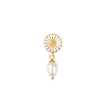 Christina Marguerite perle charm 4 mm forgyldt sølv